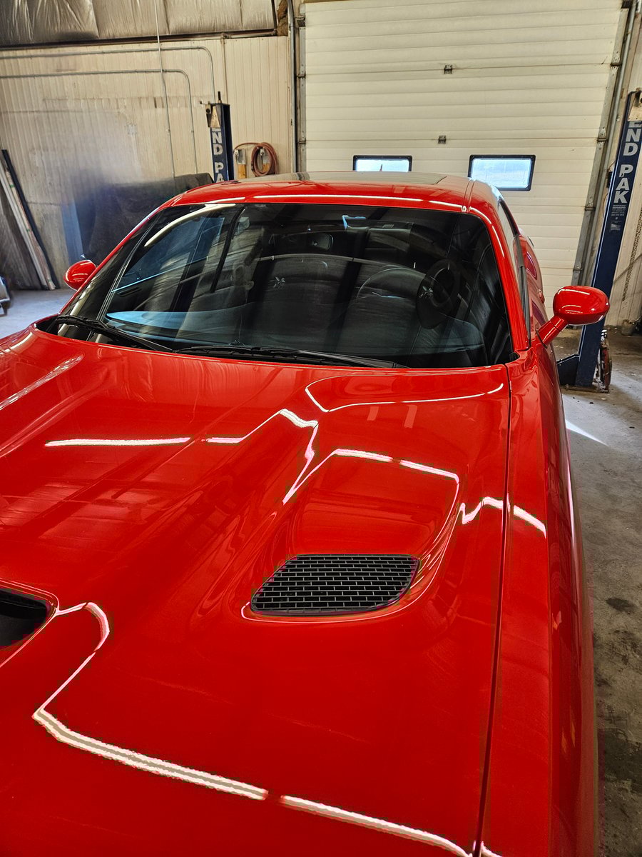 red car glass